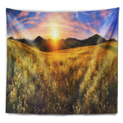 Tapisserie panorama en polyester magnifique avec accessoires suspendus inclus