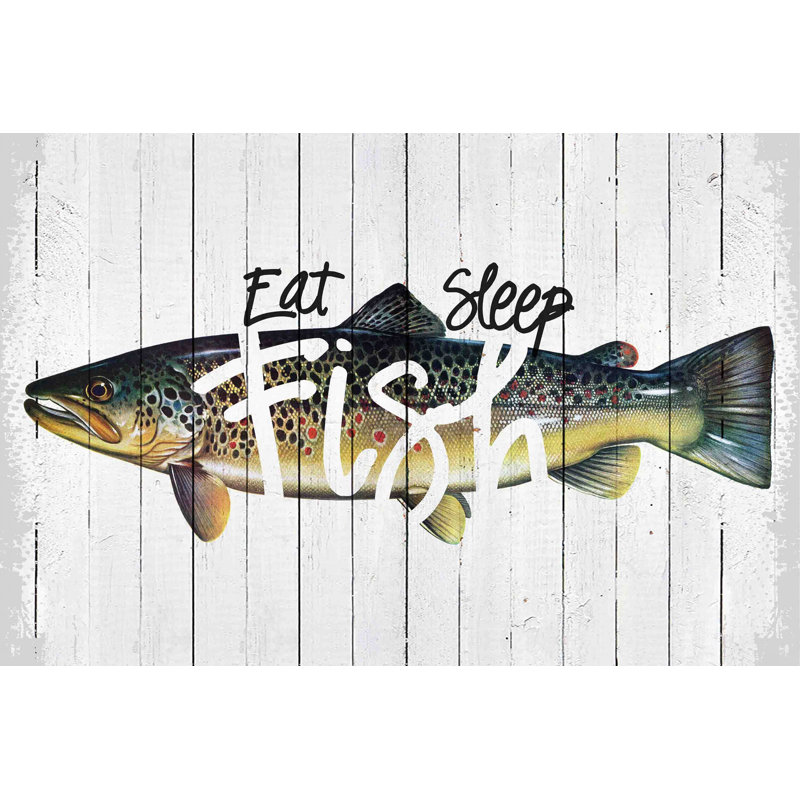 Wishin I Was Fishin by Saturday Evening Post Print on Wrapped Canvas, 16" H x 24" W x 1.5" D