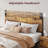 Queen Bed Frame, Platform Queen Size Bed Frame With Wood Headboard, Metal Queen Bed Frame With Under Bed Storage And Support Legs, Noise Free, No Box Spring Needed, Easy Assembly-Rustic Brown