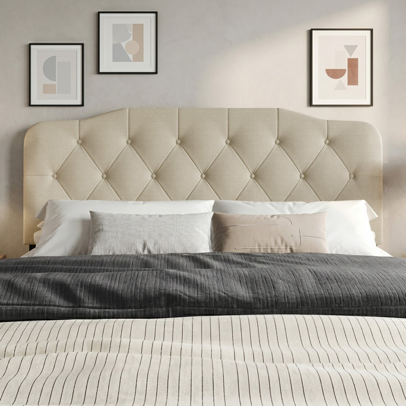 Tête de lit tapissier Richard, Très grand, Beige