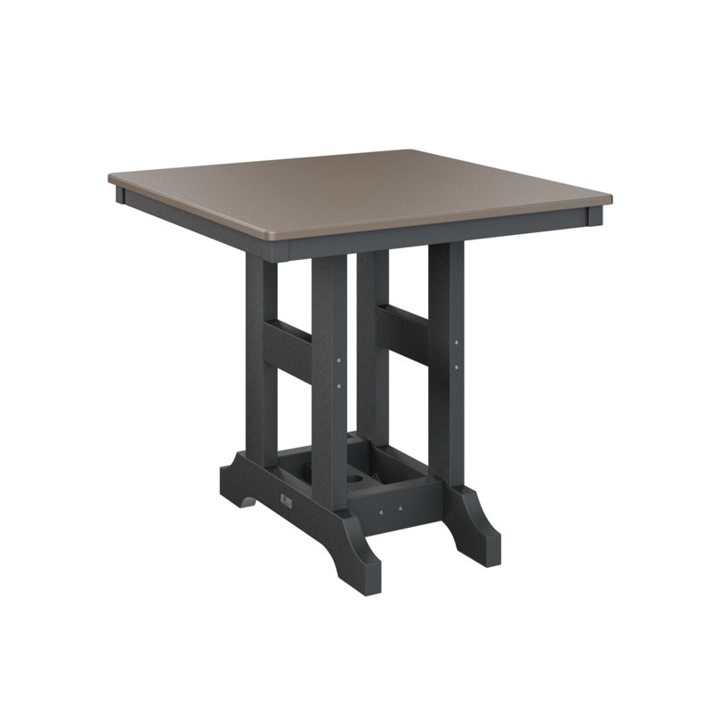 Table de bar d'extérieur carrée Garden Classic, Noir, H 39,5 po x l 33 po x P 33 po, Bronze martelé