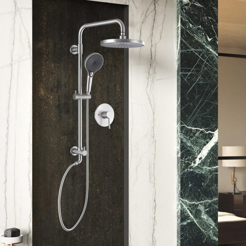 Wall Mounted Exposed Shower Faucet With Anti-Scald Pressure Balance Valve