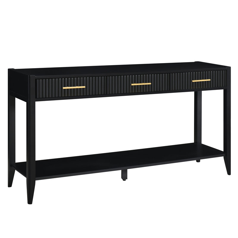 High-Quality Entryway Console Table with Vertical Stripe Drawers — Long-Leg Hallway Table for Foyer, Corridor & Living Room