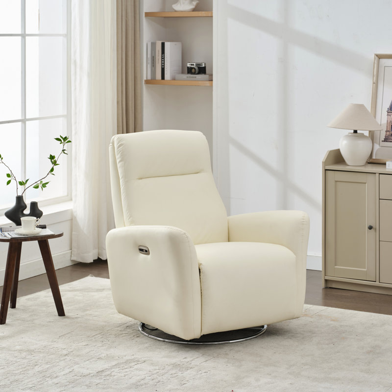 Fauteuil inclinable pivotant, fauteuil berçant et inclinable électrique 270 pour le salon, Blanc