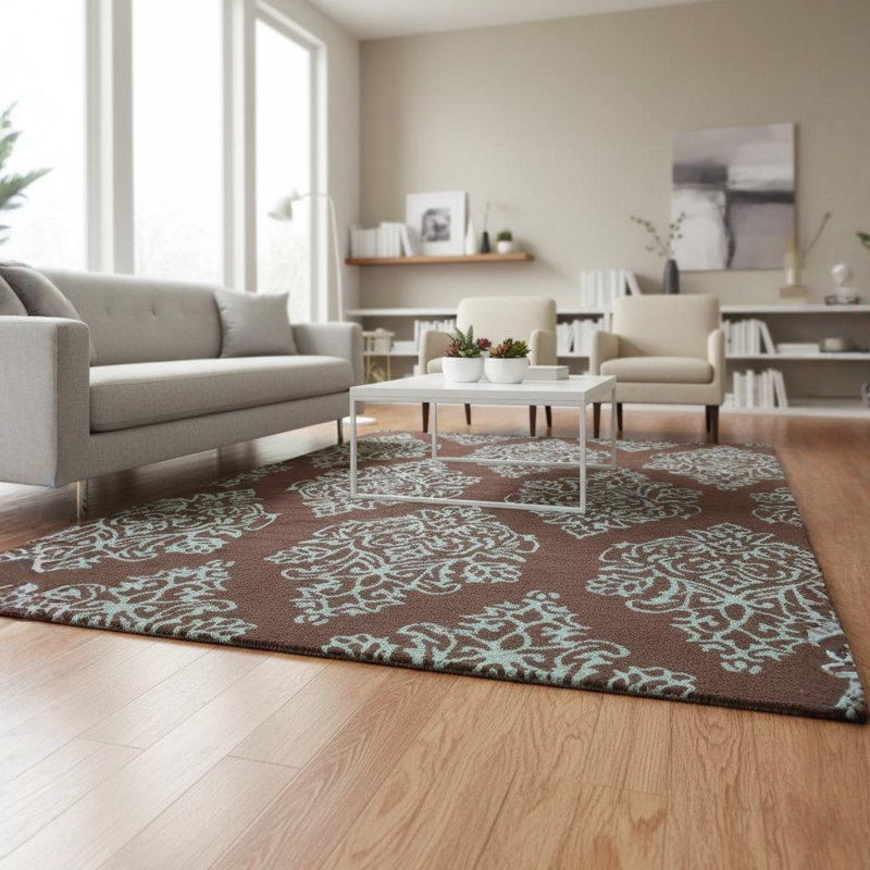 Tapis brun en laine touffeté à la main Jethro	, 5 pi x 7 pi 6 po
