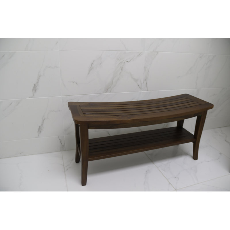 Banc de douche en teck Weinert, H 16 po x l 35 po x P 12 po