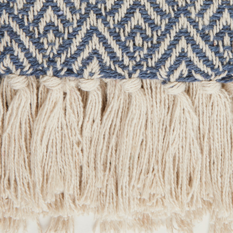 Hand Woven Throw Blanket, Navy