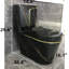 Dual-Flush Elongated One-Piece Black Toilet (Seat Included)