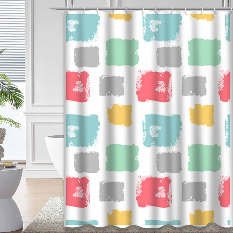 Rideau de douche imperméable en tissu HomeDrawn Spring Summer, L 72 po x l 84 po