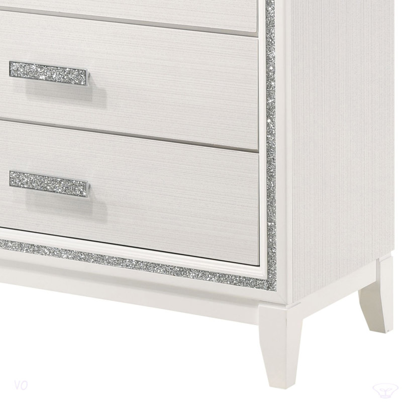 Commode vieillie Haiden, Blanc