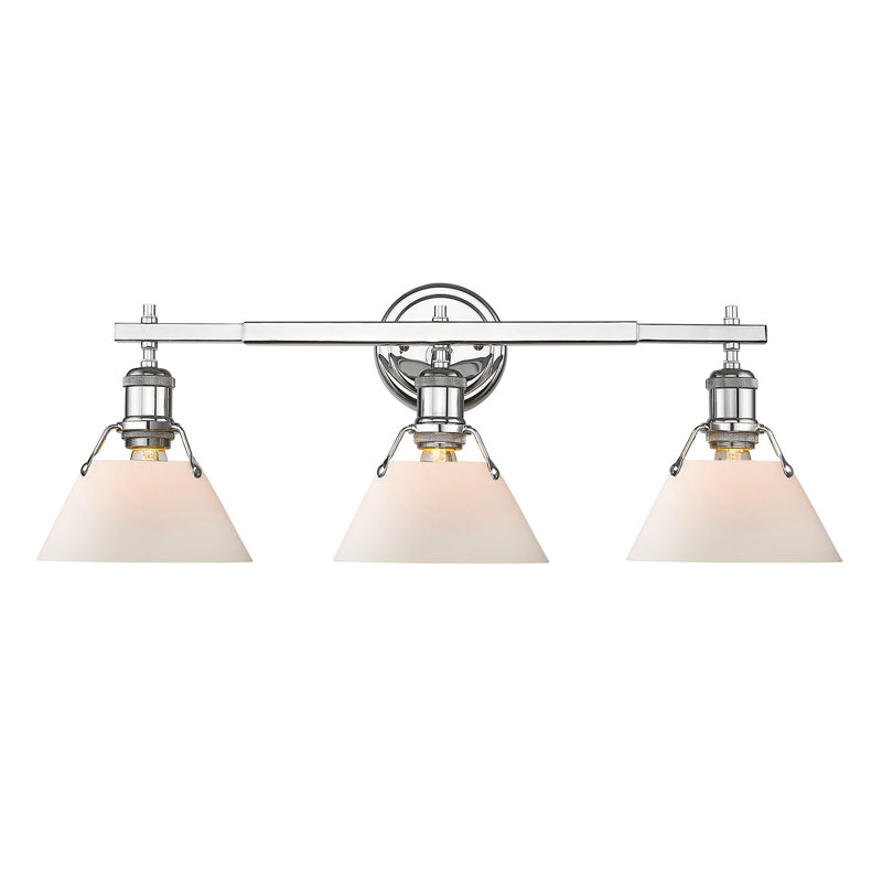 Felda 3-light fixture, Chrome, Opal Glass