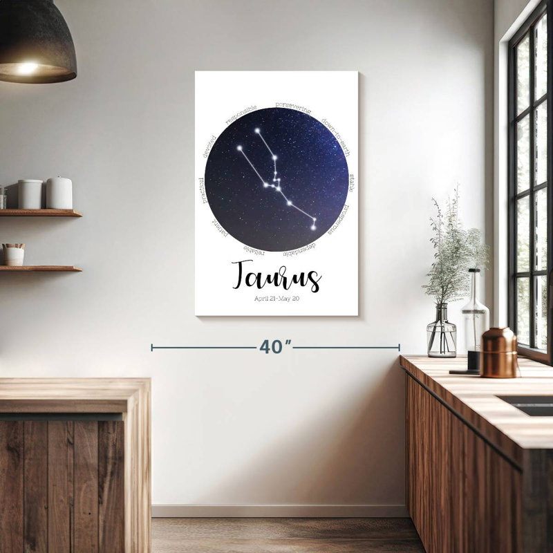Adella Taurus Zodiac Constellation, 39" H x 26" W