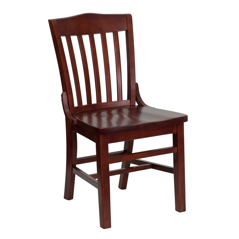 Ataly School House Back Wooden Restaurant Chair, Set of 4