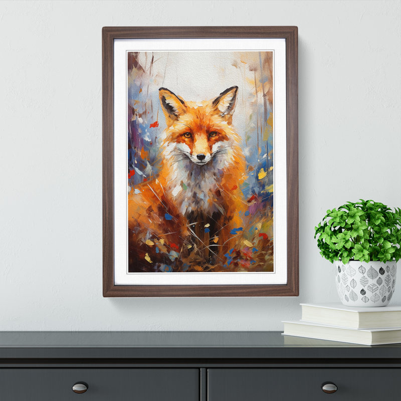 Single Picture Frame Print on Wood, 64cm H x 46cm W, Walnut Framed
