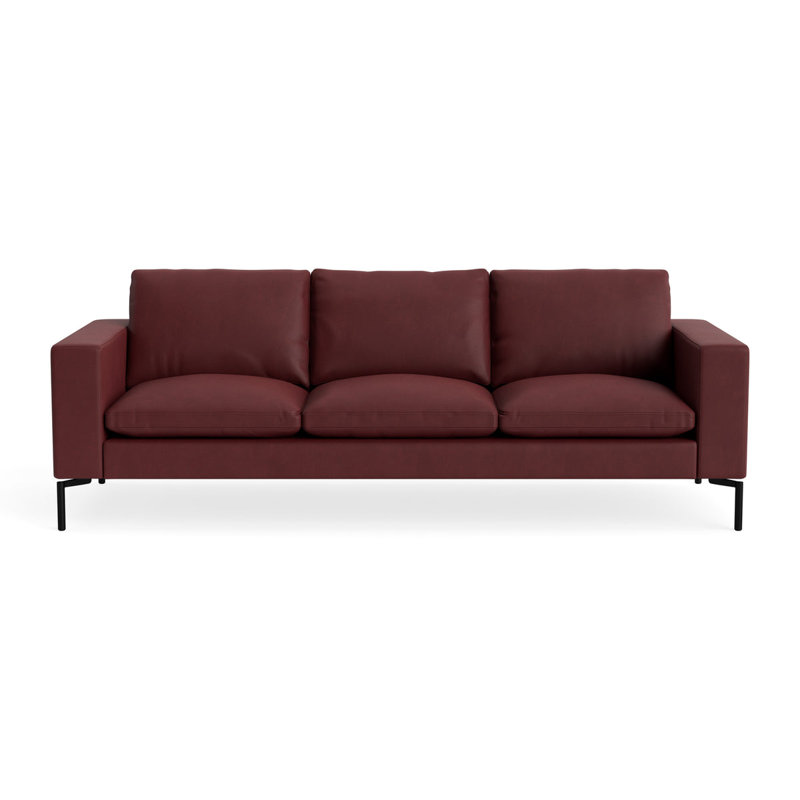 MTO - The New Standard Sofa, Oxblood Leather, 32" H x 92" W x 35" D