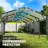 12 ft. W x 20 ft. D Metal Carport, Heavy-Duty Steel Frame, Outdoor Canopy Shelter