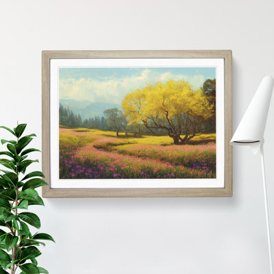 Spring Landscape Meadow - Framed Print