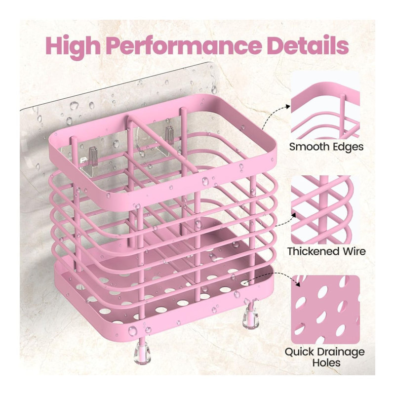 Pink Stainless Steel Toothbrush Holder