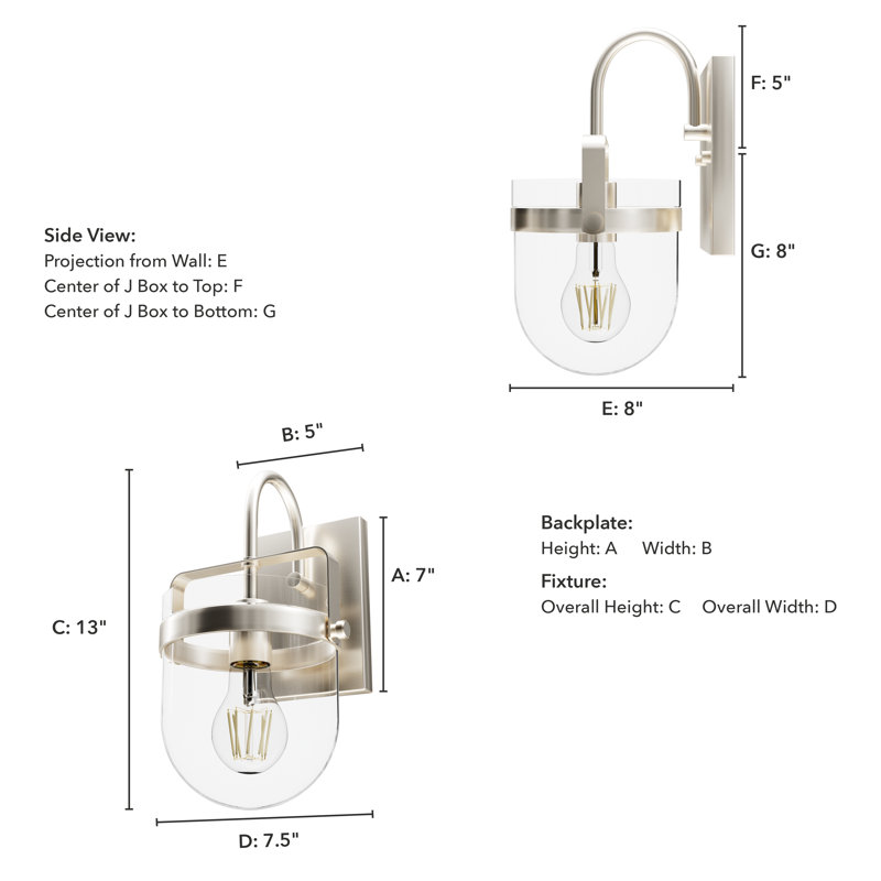  Aluminum Armed Sconce, Brushed Nickel