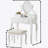 Wood Make-Up Vanity Table And Stool Set-189090412