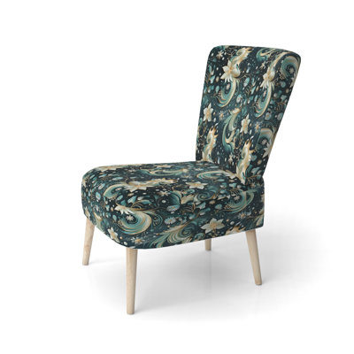 Chaise d'appoint Modern Sea Paisley Spirals