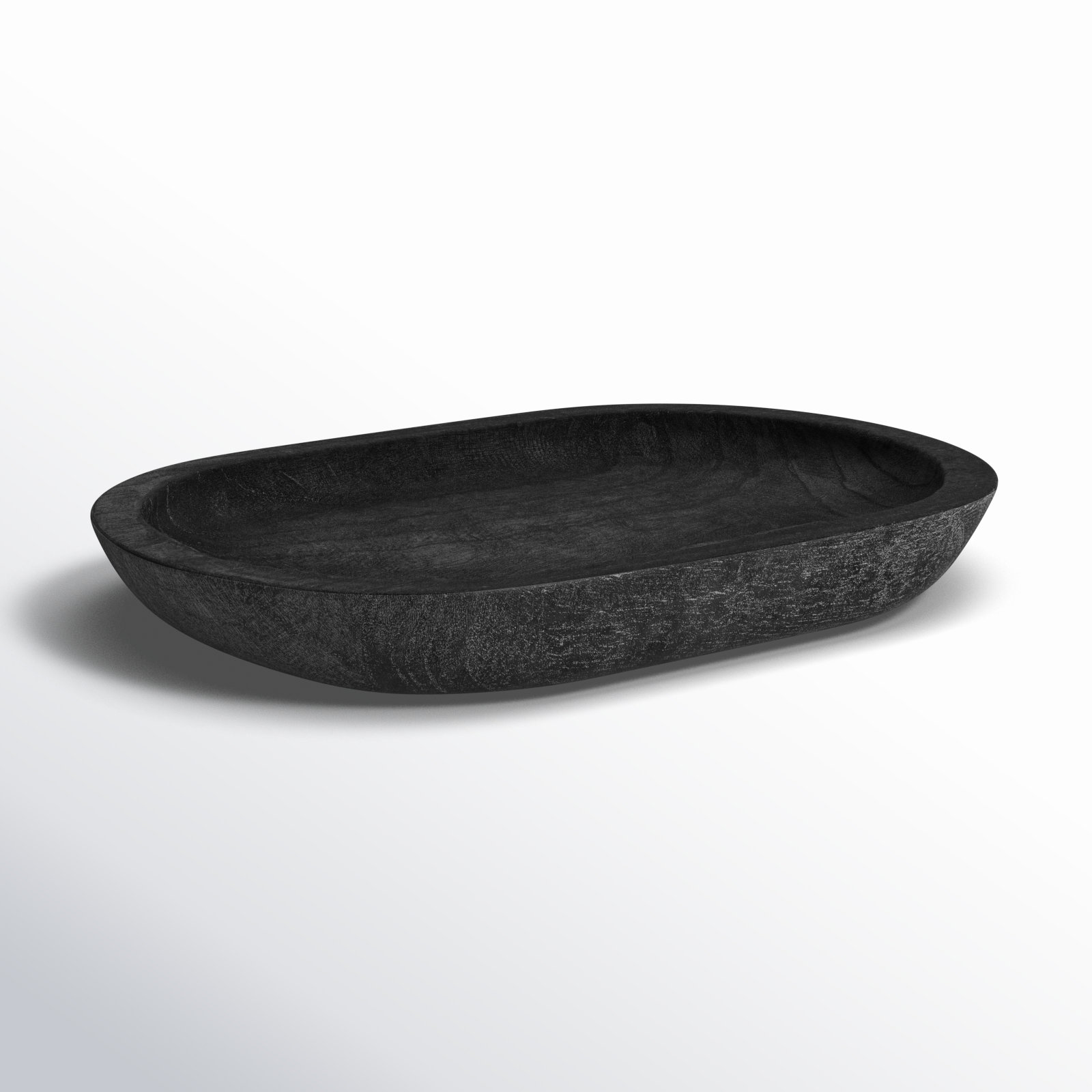 Kailyn Wood Decorative Bowl 1, Black, 2"H x 14.5"W x 10.25"D