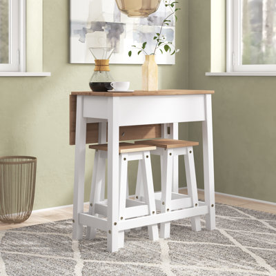 Callista Drop-Leaf Dining Set with Table & Two Stools