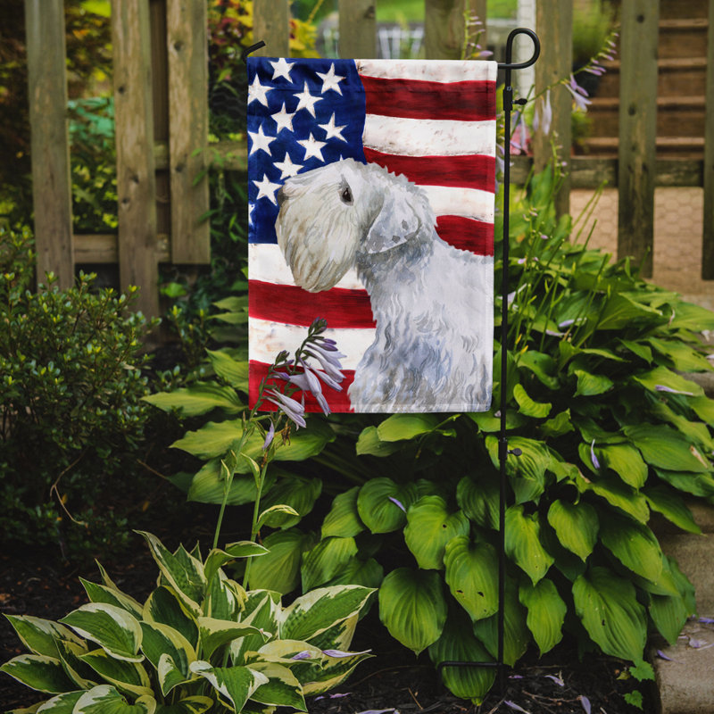 2 côtés en polyester de 2 côtés american drapeau de jardin, Shar Pei