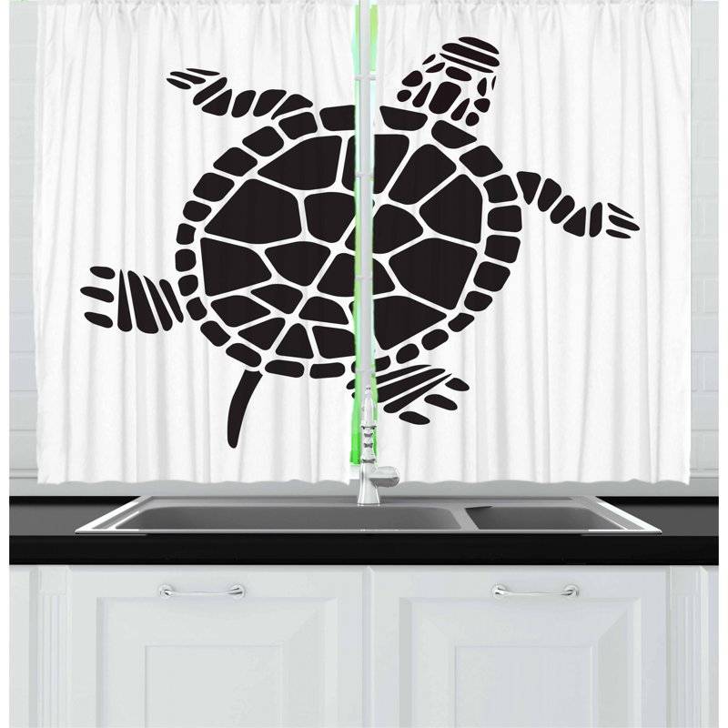 Ensemble de rideau de cuisine 2 pièces turtle