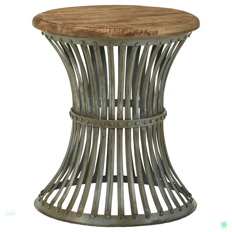 Table d'appoint ronde moderne patinée