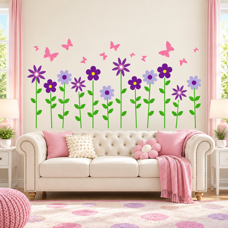 Plants & Flowers Non-Wall Damaging Wall Decal, Scheme B