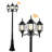 3-Light 85.43"in Matte Black Outdoor Post Light with Dusk to Dawn