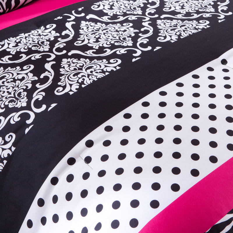 Full Pink Microfiber Zebra Print Kids Comforter Set