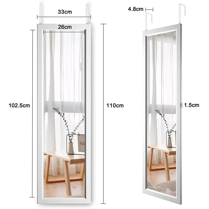 Hazal Metal Flat Wall Mirror, Silver