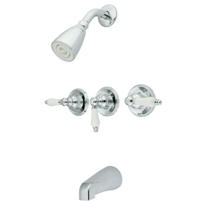 Kingston Brass Victorian Triple-Handle Tub and Shower Faucet