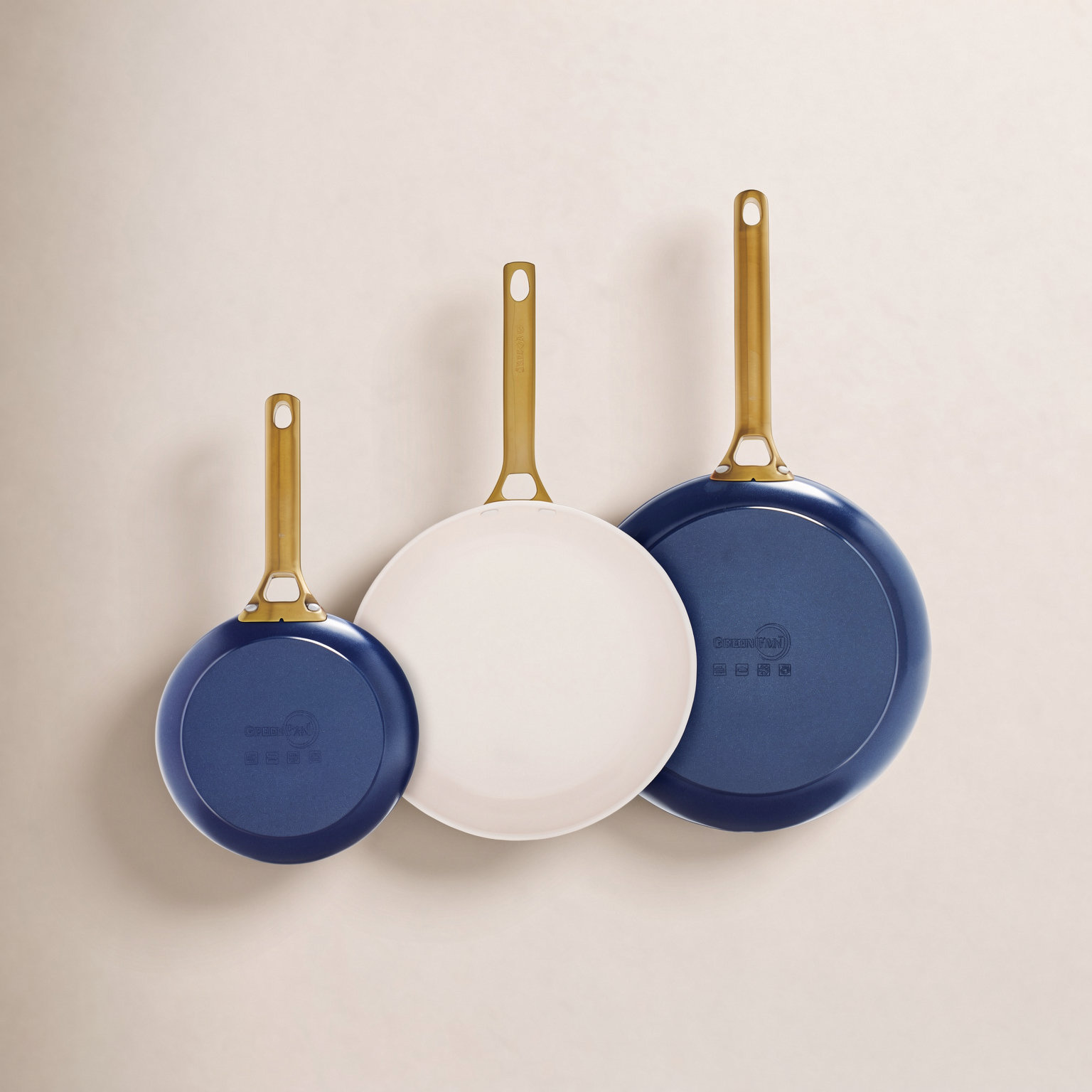 GreenPan Reserve 3-Piece Frying Pan Set, Oxford Blue