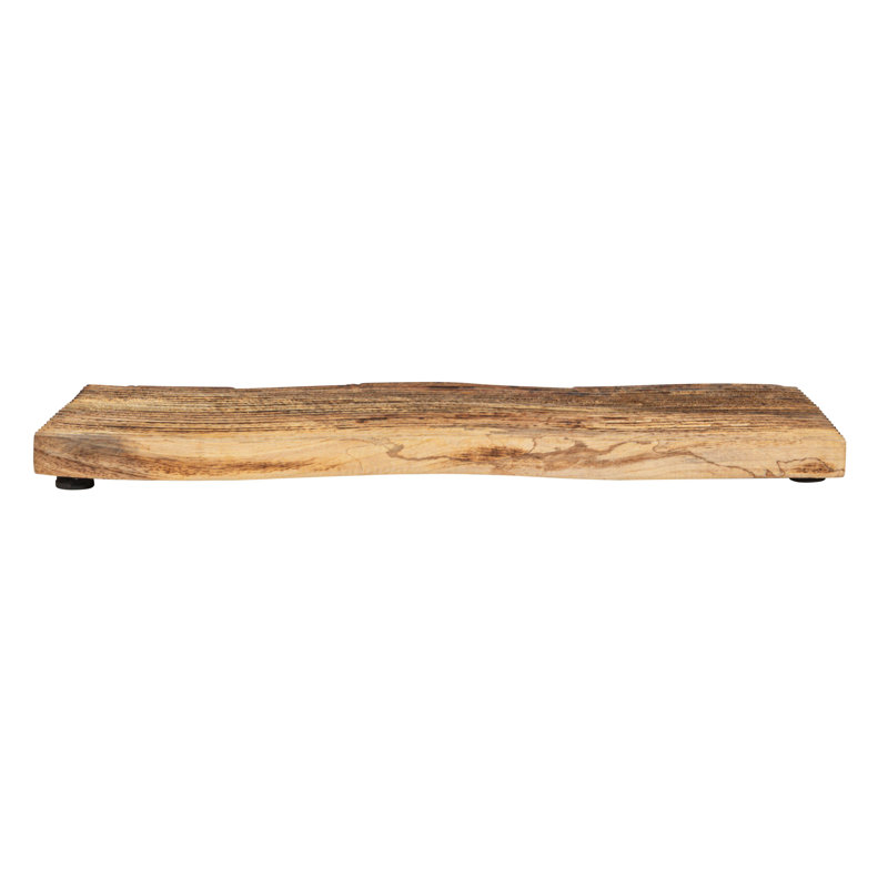 Grooved Mango Wood Rectangular Cheese Cutting Board, Walnut Finish