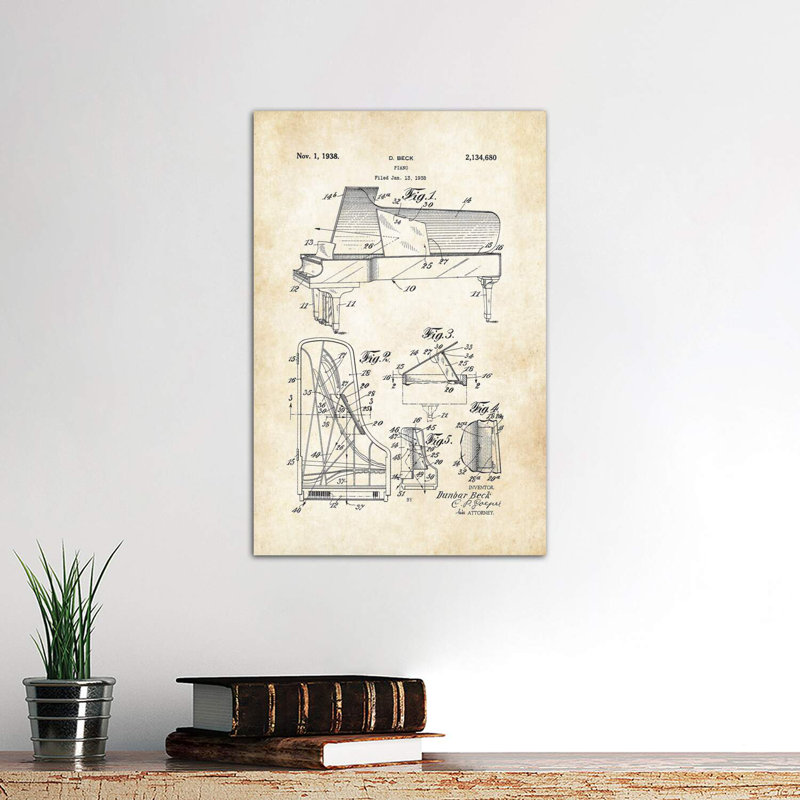 Steinway Piano - Wrapped Canvas Print, 66.04 cm H x 45.72 cm W x 1.91 cm D