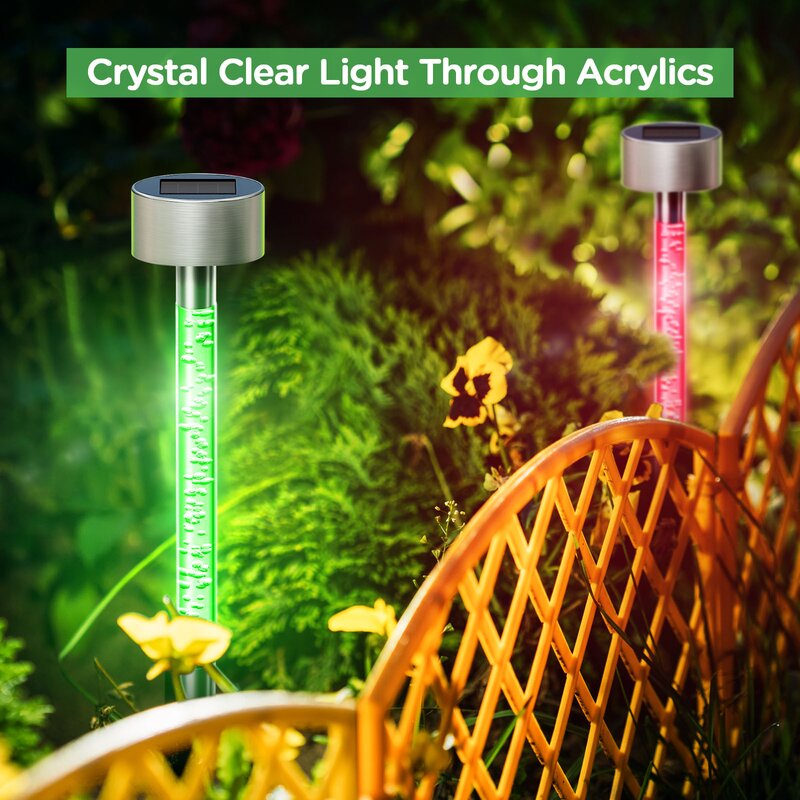 BUCASA Acrylic Low Voltage Solar Powered Pathway Light Pack & Reviews ...