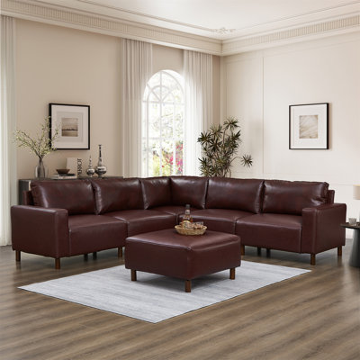 Modern Luxury Sectional Sofa Modular Couch Quality Upholstery Breathable PU Leather Couch Corner Sofa