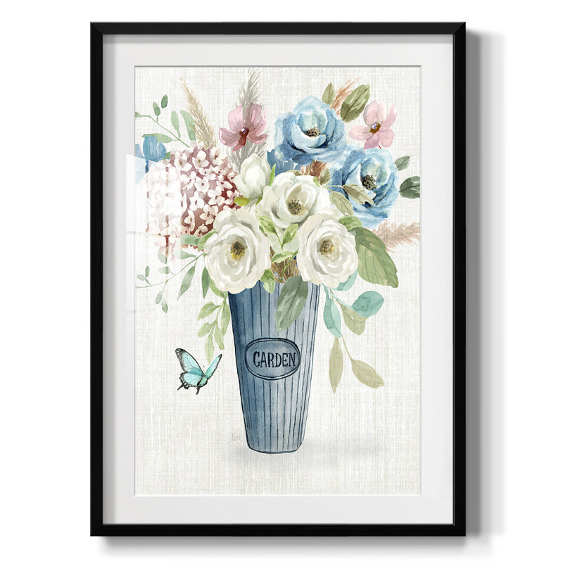 Bouquet de jardin - impression encadrée, H 25,5 po x l 17,5 po, Noir