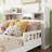 Marquece Wood Bed with Bookcase Headboard and LED Motion Sensor Light-115684238-115684236