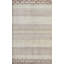 Wool Striped Area Rug in Cream/Crimson/Brown