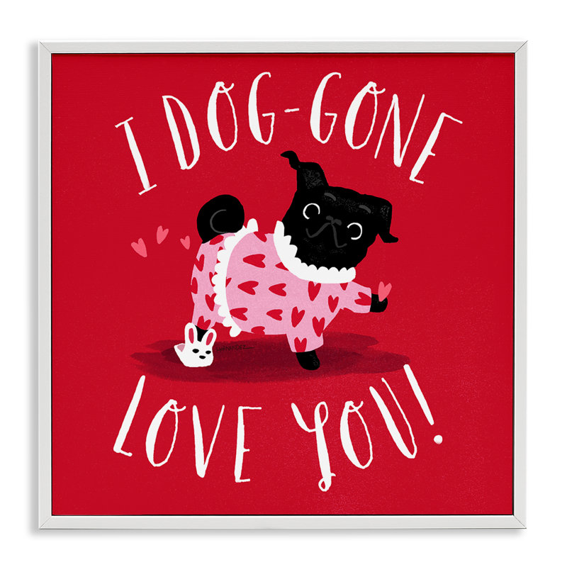 «Dog-Gone Love You», art de la giclée encadrée par Leeza Hernandez, H 12 po x l 12 po