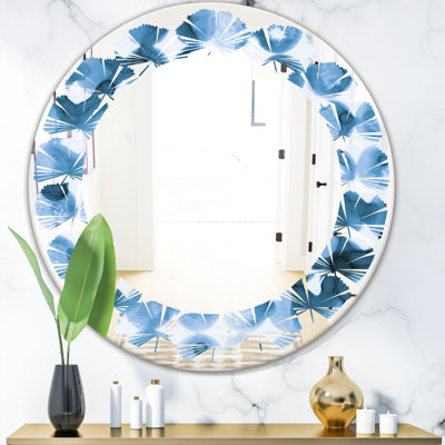 Miroir mural sans cadre d’ananas sur les feuilles tropicales