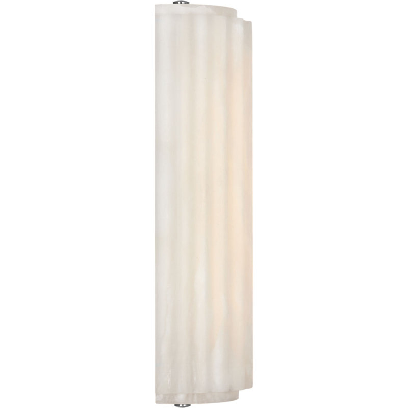 Madden Fluted Linear Sconce in Alabaster, 18.5" H x 4.25" W x 2.75" D, Polished Nickel