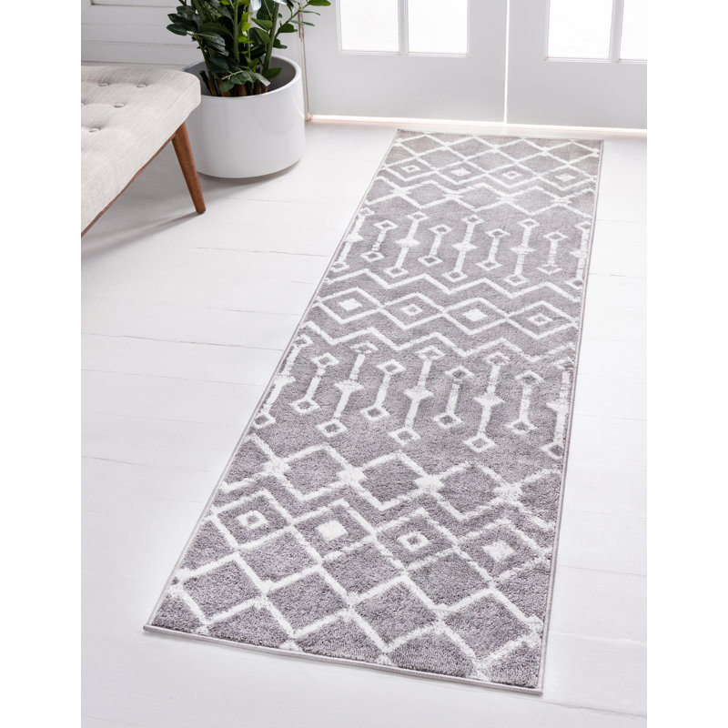 Tapis à treillis marocain World Menagerie, Tapis de couloir 2 pi x 6 pi 7 po
