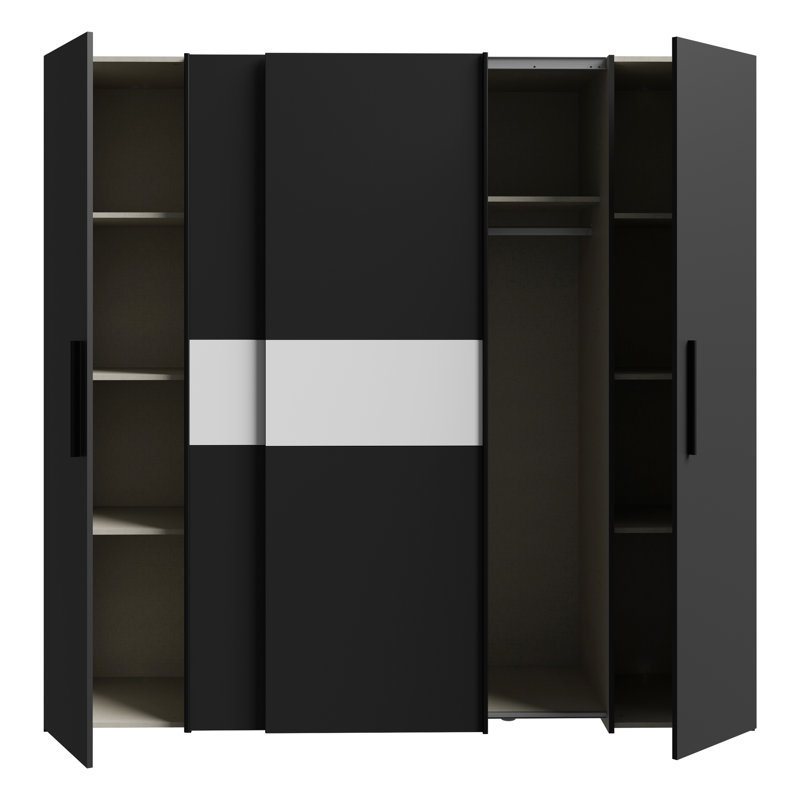 Koran 4 Door Manufactured Wood Wardrobe, Satin Black