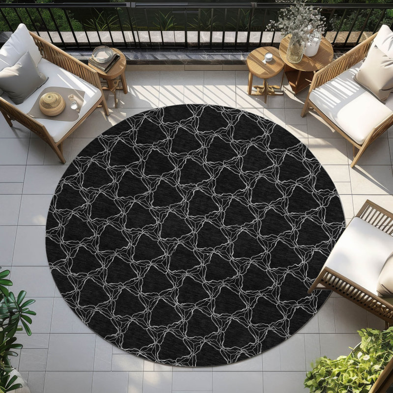  Chayden Area Rug with Non-Slip Backing, Round 8'