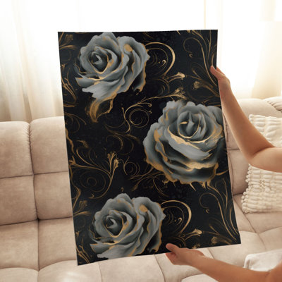 «Floral Luxe Rose Symphony IV», reproduction d'art moderne sans cadre